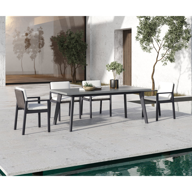 Alar 79 Rectangular 6 Person Outdoor Dining Set with Cushions